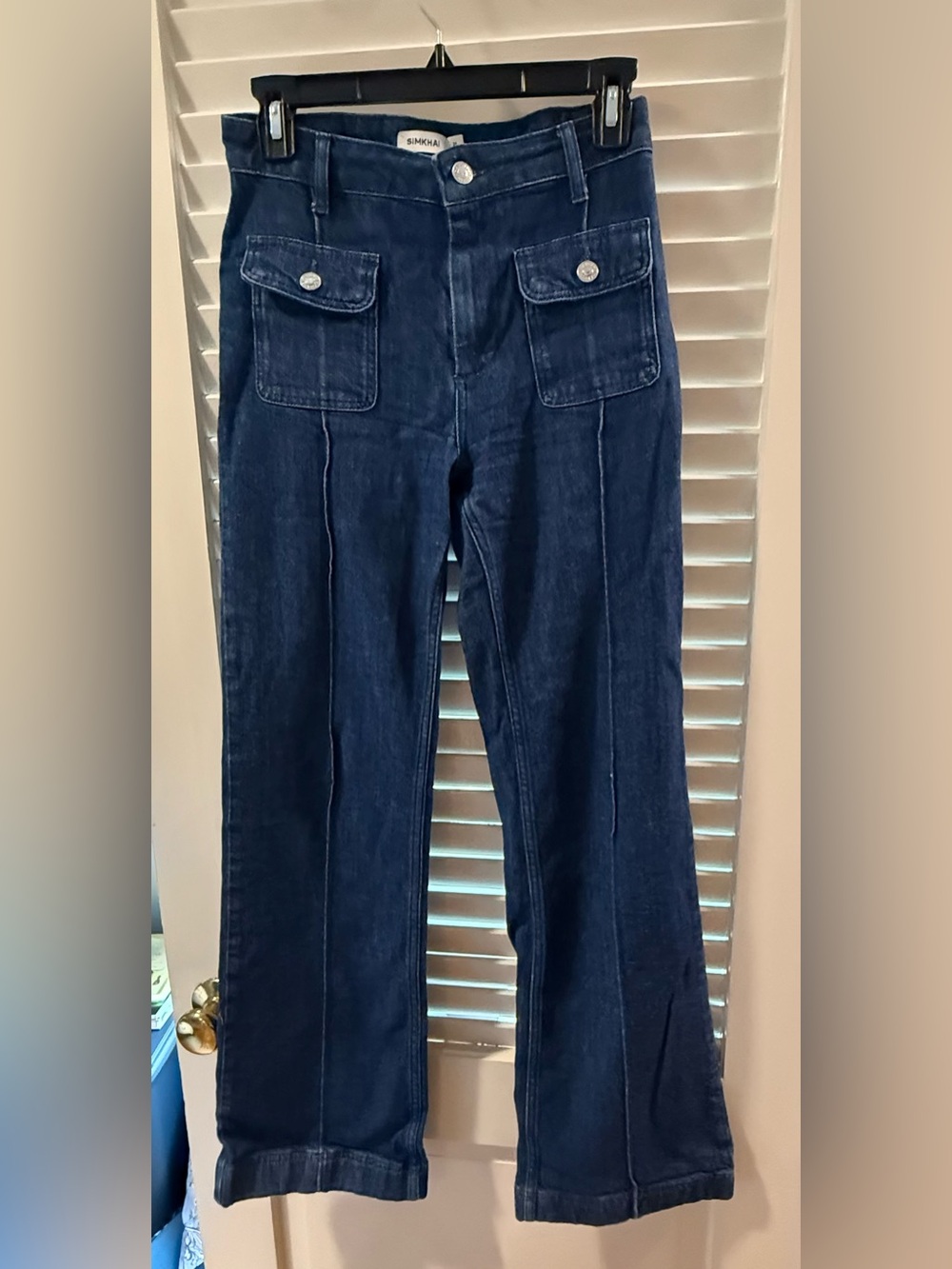 Jonathan Simkhai Dark Blue trouser jeans with Front Patch Pockets - size 24